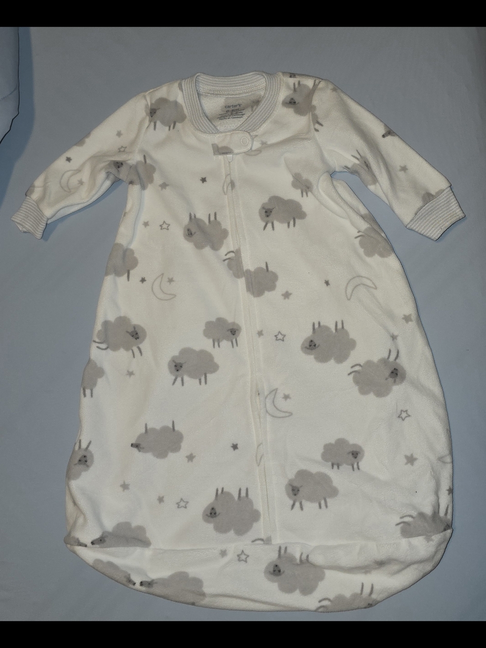 Carter's Cream Sleep Sack with Gray Sheep & Moon Print